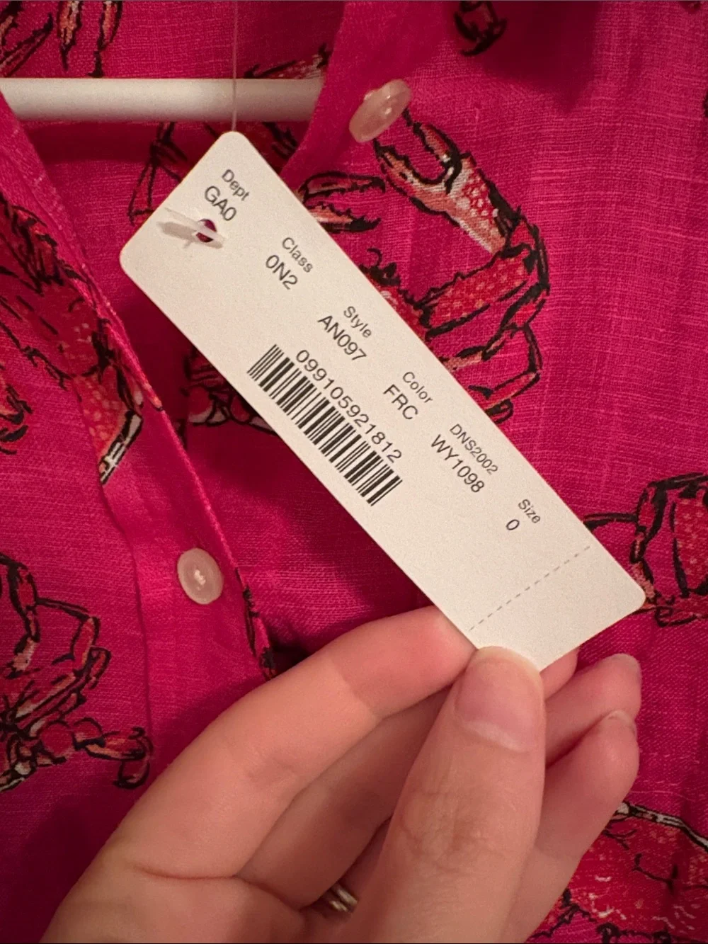J. Crew Ratti King Crab Linen Shirt